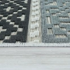 Xrugs Indoor & Outdoor Rug Grey Black Cream Soft Tufted Geometric Pattern Large Small