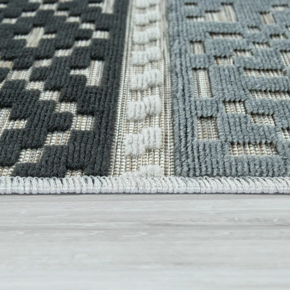 Xrugs Indoor & Outdoor Rug Grey Black Cream Soft Tufted Geometric Pattern Large Small 2 Xrugs Indoor & Outdoor Rug Grey Black Cream Soft Tufted Geometric Pattern Large Small