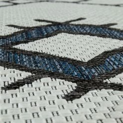 Xrugs Outdoor Rugs Blue Outdoor Rug Cream Diamond Ethnic Design Large XL Small Decking Patio Garden