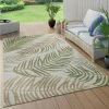Xrugs Outdoor Rug Large Cream Green Palm Design Garden Patio Decking Floor Area Mats