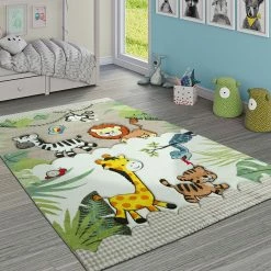 Xrugs Kids Jungle Rug Childrens Animal Carpet Zoo Thick Woven Nursery Mat Large Small