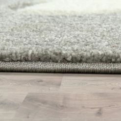 Xrugs Girls Bedroom Rug Pink Grey Star Hearts Rug Thick Woven Carpet Large Small Sizes