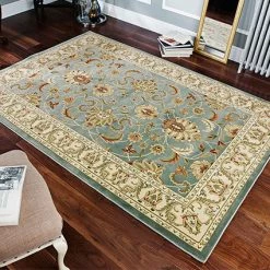 Xrugs Runners Teal Blue Rug Traditional Oriental Pattern Thick Heavy Large Small Runner Circle