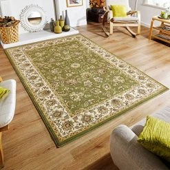 Xrugs Green Oriental Rug Gold Traditional Pattern Large Small Runner Heavy Carpet Mat Runners