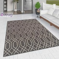 Xrug Outdoor Rugs Outdoor Rug Grey Moroccan Trellis Geometric Patterned Mat For Garden Patio