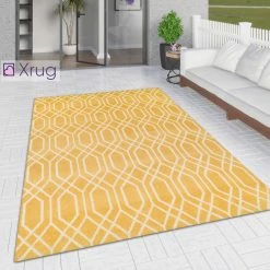 Xrug Outdoor Rugs Outdoor Rug Yellow Moroccan Trellis Pattern Mustard Geometric Mat For Garden Patio