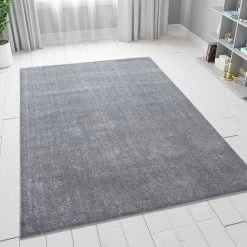 Xrugs Modern Light Grey Rug Plain Monochrome Solid Soft Carpet Large Small Living Room Floor Area Mats