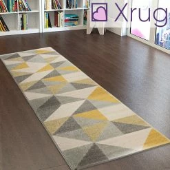 Xrug Modern Geometric Rug Yellow And Grey Cream Pattern Runner Carpet Floor Mat Small Large XL 14 Xrug Modern Geometric Rug Yellow And Grey Cream Pattern Runner Carpet Floor Mat Small Large XL