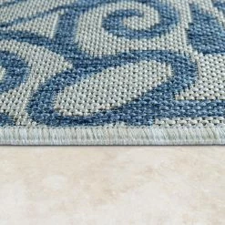 Xrugs Indoor Outdoor Rug Large Grey Blue Oriental Pattern Decking Patio Garden XL Mats Outdoor Rugs