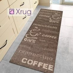 Xrugs Brown Kitchen Rug Flat Weave Modern Coffee Design Jute Look Runner Small Large New Mat