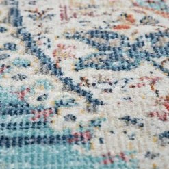 Xrugs Blue Vintage Rug Disstressed Oriental Pattern Durable Indoor & Outdoor Rugs