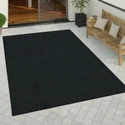 Xrugs Outdoor Patio Rug Black Monochrome Mat Large Small Runner Decking Garden Balcony