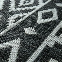 Xrugs Outdoor Plastic Rug Black Grey Flatweave Large Small Decking Garden Patio Mat Outdoor Rugs