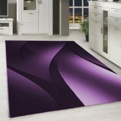 Xrugs Modern Abstract Rug Purple Black Patterned Carpet Small X Large Living Room Mats