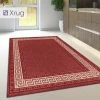 Xrugs Modern Kitchen Rug Red Non Slip Greek Key Border Large Small Runner Heavy Duty Mat