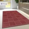 Xrugs Modern Kitchen Carpet Rug Non Slip Heavy Duty Check Red Mat Large Small Hallway Runner