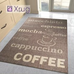 Xrugs Brown Kitchen Rug Flat Weave Modern Coffee Design Jute Look Runner Small Large New Mat