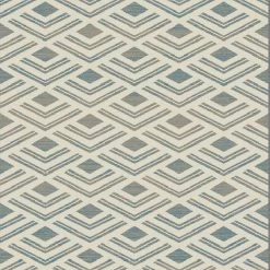 Xrugs Geometric Rug Modern Ivory Blue Diamond Pattern Mat Dining Room Bedroom Carpets