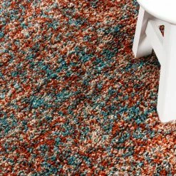 Xrugs Modern Extra Thick Shaggy Rug Mottled Blue Terracotta Fluffy Carpet Bedroom Hallway Mat 9 Xrugs Modern Extra Thick Shaggy Rug Mottled Blue Terracotta Fluffy Carpet Bedroom Hallway Mat