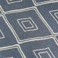 Xrugs Cotton Rugs Runner Rug Geometric 100% Cotton Washable Woven Carpet Natural Diamond Patterned Mat - 75x300cm