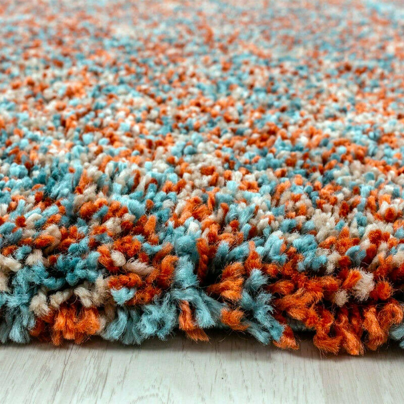 Xrugs Modern Extra Thick Shaggy Rug Mottled Blue Terracotta Fluffy Carpet Bedroom Hallway Mat 2 Xrugs Modern Extra Thick Shaggy Rug Mottled Blue Terracotta Fluffy Carpet Bedroom Hallway Mat