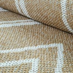 Xrugs Cotton Rugs Runner Rug Geometric 100% Cotton Washable Woven Carpet Natural Diamond Patterned Mat - 75x300cm