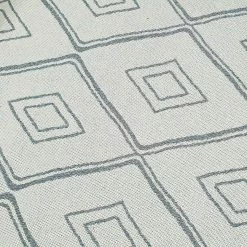 Xrugs Cotton Rugs Runner Rug Geometric 100% Cotton Washable Woven Carpet Natural Diamond Patterned Mat - 75x300cm