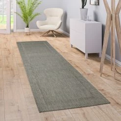 Xrugs Outdoor Rug Grey Plain Border Design Large Small Runner Garden Decking Patio Mat Outdoor Rugs