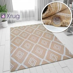 Xrugs Cotton Rugs Yellow Cotton Rug Small Extra Large Diamond Mustard Runner Woven Carpet Living Room Bedroom Mat