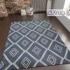 Xrugs Cotton Rugs Cotton Rug Navy Blue Diamond Pattern Washable Runner Modern Woven Mat Carpet Small Extra Large