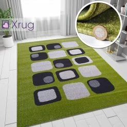 Xrugs Olive Green Rug Modern Cubic Style Carpet For Living Room Bedroom Large Green Rugs