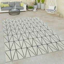 Xrugs Indoor Outdoor Rugs White Cream Geometric Pattern Large Small Patio Garden Mats