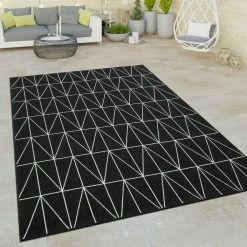 Xrugs Black And White Outdoor Rug Geometric Design Large Small Hall Patio Garden Mats