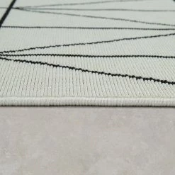 Xrugs Indoor Outdoor Rugs White Cream Geometric Pattern Large Small Patio Garden Mats