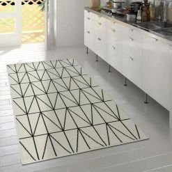 Xrugs Indoor Outdoor Rugs White Cream Geometric Pattern Large Small Patio Garden Mats