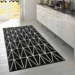 Xrugs Black And White Outdoor Rug Geometric Design Large Small Hall Patio Garden Mats