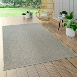 Xrugs Indoor Outdoor Rug Large Grey Sisal Effect Design Summer Patio Garden Area Mats Outdoor Rugs
