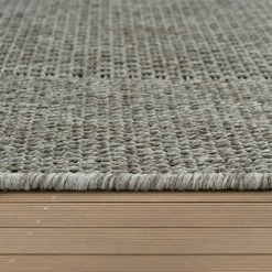 Xrugs Indoor Outdoor Rug Large Grey Sisal Effect Design Summer Patio Garden Area Mats Outdoor Rugs