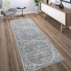 Xrugs Traditional Oriental Rug Grey Cream Blue Colours Large Small Runner Round Carpet Runners