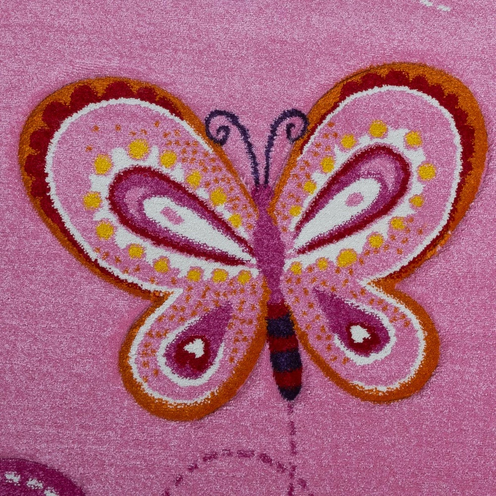 Xrugs Pink Nursery Rug Butterfly Girls Room Carpet Childrens Woven Rug Large Small 3 Xrugs Pink Nursery Rug Butterfly Girls Room Carpet Childrens Woven Rug Large Small