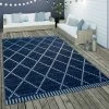 Xrugs Navy Blue Outdoor Rug Ethnic Geometric Pattern Large XL Small Garden Patio Mat Outdoor Rugs