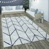 Xrugs Outdoor Rugs Outdoor Rug Plastic White Blue Colours Geometric Pattern Large Small Patio Mat