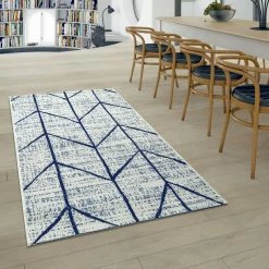 Xrugs Outdoor Rugs Outdoor Rug Plastic White Blue Colours Geometric Pattern Large Small Patio Mat
