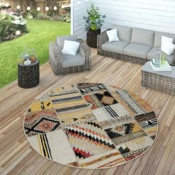 Xrugs Indoor Outdoor Rug Large Patchwork Geometric Pattern Runner Decking Patio Garden Outdoor Rugs