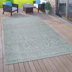 Xrugs Blue Outdoor Rug 3D Design Large Small Decking Garden Patio Balcony Terrace Mat Outdoor Rugs