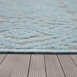 Xrugs Blue Outdoor Rug 3D Design Large Small Decking Garden Patio Balcony Terrace Mat Outdoor Rugs