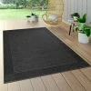 Xrugs Black Outdoor Rug Sisal Effect Large Small Robust Border Design Summer Patio Mat Outdoor Rugs