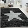 Xrugs Kids Star Rug Dark Grey Carpet Childrens Bedroom Playroom Woven Rug Large Small