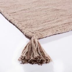 Xrugs Large Rug Beige Stripes Cotton Handwoven Tassels Living Room Bedroom Area Mat