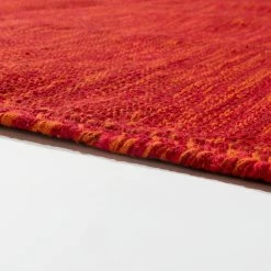 Xrugs Red And Orange Rug Soft Cotton Rugs With Tassels XL Large Small Carpet Hall Mat